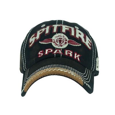 China 100% Peaked Baseball Cap Unisex Water Washed Cotton Embroidery Letter SPARK Peaked Hat for sale