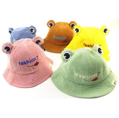 China Cartoon Cute Warm Monster Character Baby Hat Winter Basin Animal Sun Hat 2-4 Ages Child's Corduroy Bucket Hat for sale