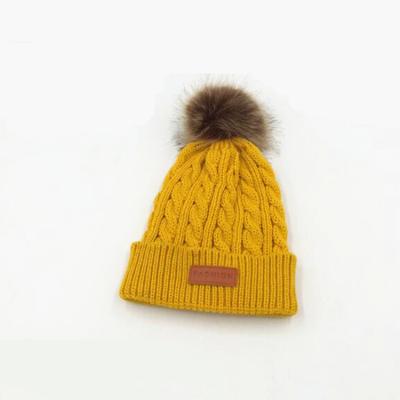 China Wholesale COMMON Winter Baby Hats Knitted Beanie Pompom Hat for sale