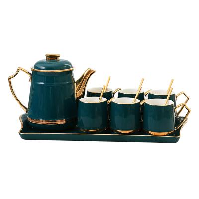 China Durable Nordic Creative Ceramic Light Luxury European Tea Set Household Coffee Ware Set Drinking Cup for sale