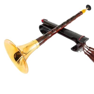 China Professional musical instrument performance musical performance suona boutique old suona gold bowl B-plate foreign mahogany lacquer for sale