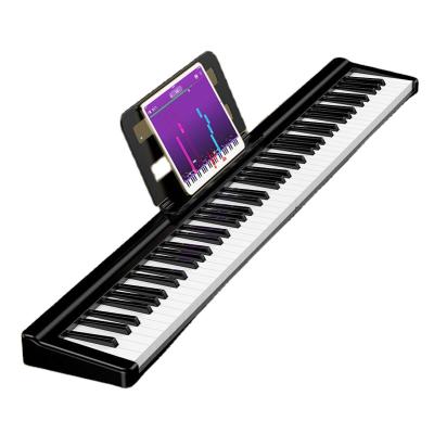 China 88-Key Folding Piano Children Adult Beginners Keyboard Portable Smart Instrument Electric Steel Hand-Rolled Electronic Organ 122.5*18*2.7cm for sale