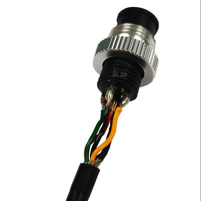 China Panel Mount Clamp Metal 5pin Sensor Cable Automotive Female Connector With Wire for sale