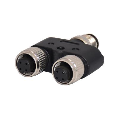 China Customized Waterproof Automotive M8 4Pin Female Y Type 2 To 1 Male Adapter for sale