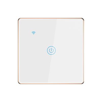 China US EU Smart Wifi Wall Touch Switch 1/2/3 Gang Glass Panel light Switch Interruptor inteligente smart power switchswitch HY-101AL for sale