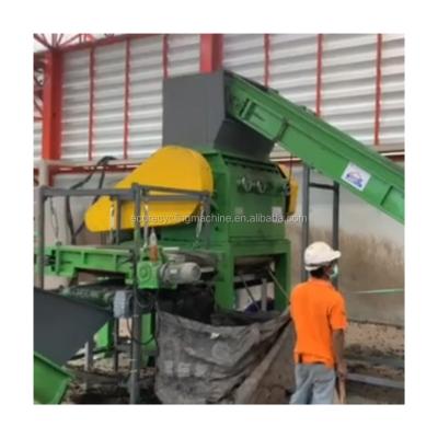 China Factory shredder of crushing and making small rubber block by normal temperature treatment waste tire for sale