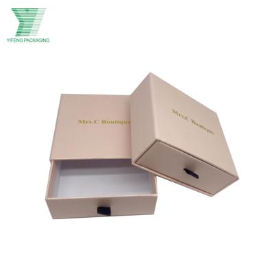 China Dusty Rose Paper Cardboard Gift Packaging Sliding Wedding Wholesale Luxury Disposable Printed Logo Bracelet Drawer Jewelry Box Custom Made for sale