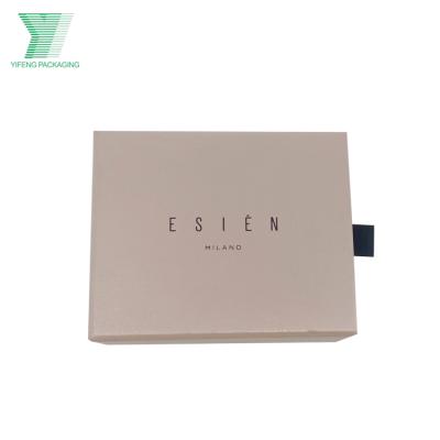 China Yifeng Eco-friendly Packaging High End Custom Logo Cardboard Slide Drawer Dusty Pink Ring Boxes For Jewelry Necklace for sale