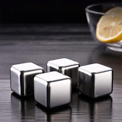 China Cooling Whiskey Wholesale Logo OEM Customized Reusable Silver Stainless Steel Bullet Ice Cube Whiskey Stone Cooling Stone for sale