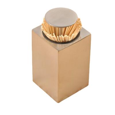 China Hotel Gift Viable Use Toothpicks Pack Box Holder Carry High End Restaurant Accessories Classic Style PCs Stainless Steel Color for sale