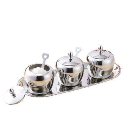 China Sustainable Spice Tins 304 Stainless Steel Spice Jar Set Shakers Salt Pepper Set Seasoning Sprays Spice Rack Apple Flavor Jars for sale