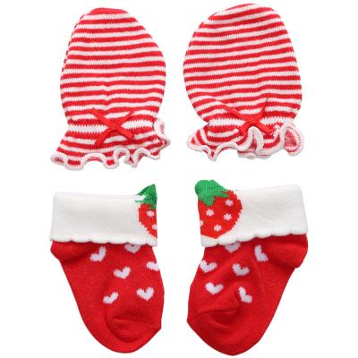 China Custom Logo Antibacterial Wholesale Socks Baby Socks and Gloves Set Cotton Socks for Newborn Kids and Babies for sale