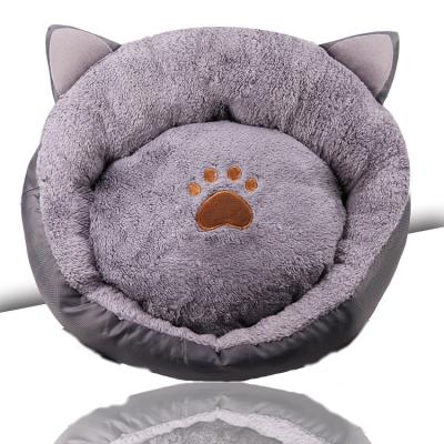 China Universal Breathable Cat Bed Faux Fur Dog Beds Cushion For Dogs Cats Comfortable And Cuddler Four Seasons Plush Thick Warm Pink Full for sale