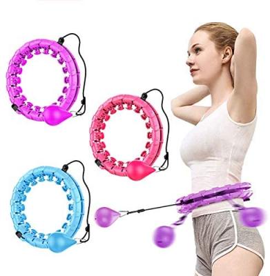 China Non-Drop Non-Slip Auto-rotating Exercise Slimming Weighted Fitness Flexible Smart Hoola Ring Hoop Hoola-Hoop Gym Foldable Detachable Gym for sale