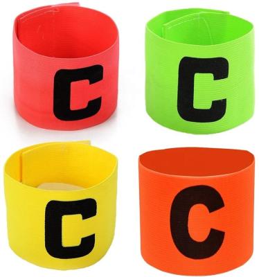 China Durable Colorful 4Pcs Soccer Footballer Bands Flexible Adjustable Captain Armband For Kids And Youth for sale