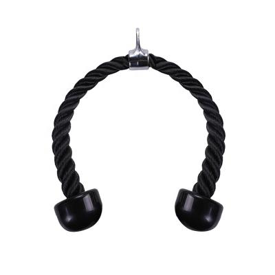 China Durable Professional Fitness Nylon Pull Rope Heavy Duty Training Accessories Handle Bar Pull Down Tricep Rope for sale