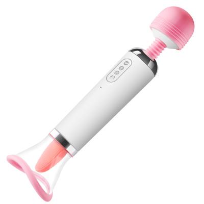 China Real Touch Feeling Amazon3 and 1 Vibrator G Spot Female Clit Sucking Powerful Magic Wand Licking Nipples Tongue Vibrator Heating Clit for sale