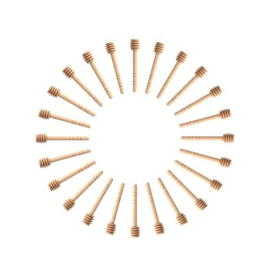 China Wholesale Viable Small Wooden Honey Dipper Wooden Bee Stick Spoon Honey Dipper 8Cm Ooden Jars 50Pcs for sale