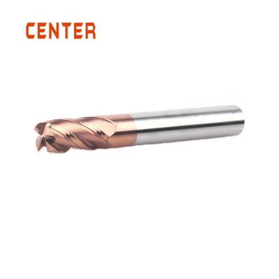 China CNC Process Center Solid Carbide 4 Flutes Corner Radius End Mill, HRC55 D10*75L, With AlTiSiN Coating for sale