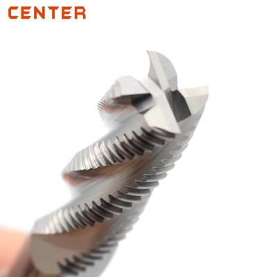 China CNC process 4 groove tungsten carbide roughing endmills for steel, D8*60L, HRC65 for sale