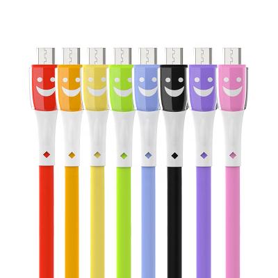 China New Fashion Mobile Phone Cable Usb Fast Charging Mobile Phone For Smiling Data Cable Color Phone Data Cable for sale