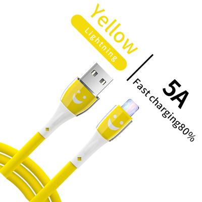 China Mobile Phone Wholesale Usb Cable For Smiling Cable Color Fast Data Power Iphone Charging Phone Data Cable Usb for sale