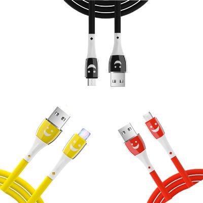 China Wholesale High Quality Color Fast Power Mobile Phone Cable Smiling Phone Data Usb For Samsung Charger Cable for sale