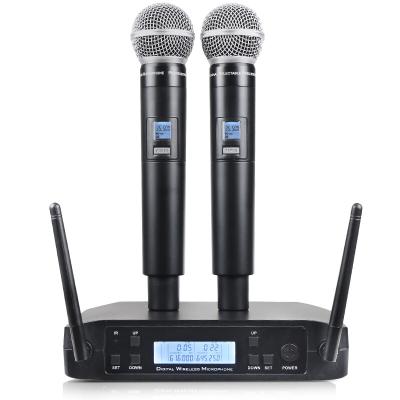 China Headphone Microphone GLXD4 SM58 Cheap Price Long Range Shure Dual Channel Handheld Wireless Microphone for sale