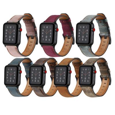 China For Apple Watch Band For Apple Watch Bands Leather 38mm 44mm 40mm 42mm Replacement Genuine Leather Bands For Iwatch Bands for sale