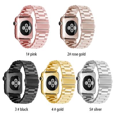 China Luxury Stainless Steel Metal Watch Band Strap Strap Band With Connector For Apple Watch Se 6 5 4 3 2 1 Se for sale