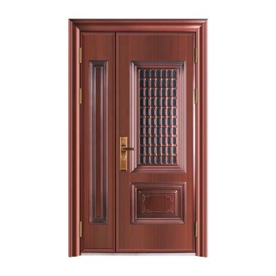 China Double anti-theft metal imitation copper ventilation door with screen window security aluminum door for sale