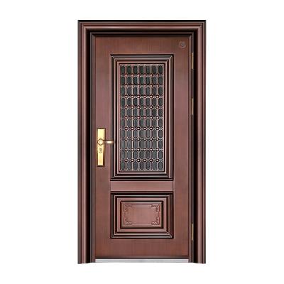 China Security Door Anti-theft Design in Metal Copper Color Ventilated Armored Doors with Windows for sale