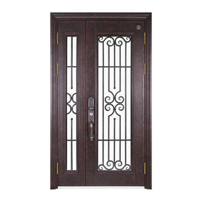 China Anti Theft Professional Design Customized Anti Theft Galvanized Steel Armored Wooden Door for sale