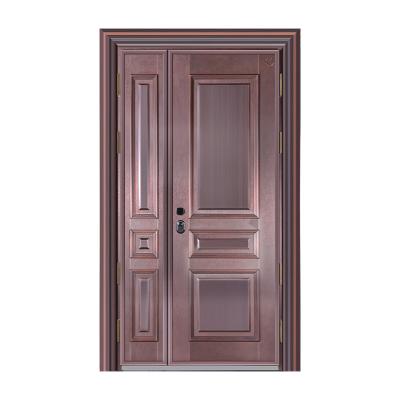 China Chinese Factory Price Anti Theft Stainless Steel Metal Apartment Building Modern Front Entry Doors for sale