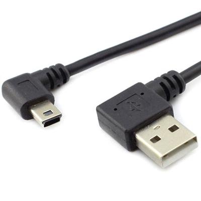 China MP3/MP4 Player USB 2.0 A Male To Mini USB Angled L Shape Cable USB Extension Cable 25-50cm for sale