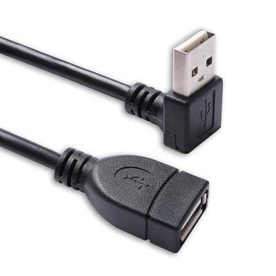 China MP3/MP4 Player USB Extension 2.0 Type A Female To Type A Male Angled Bottom L Shape Cable USB Data Cable 25-100cm for sale