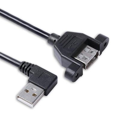 China MP3/MP4 Player USB 2.0 A Female Panel Mount To A Male Rectangle L Shape Cable USB Extension Cable 25-100cm for sale