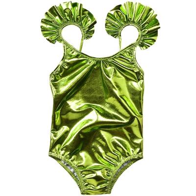 China 2022 Pure One-Piece Shiny Swimsuit Breathable Girls Beachwear Girls Swimwear Kids Bikini Children Swimsuit Girls by Amazon for sale