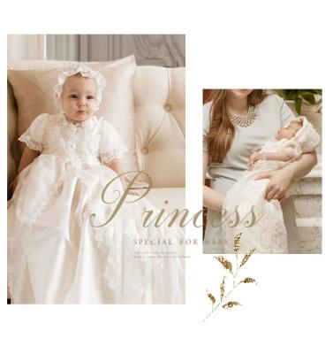 China Newborn Baby Girls Baptism Dress High Quality Anti-wrinkle Sets White Princess Package Baptism Dress Baptism Equipment Party Dresses Gift for sale