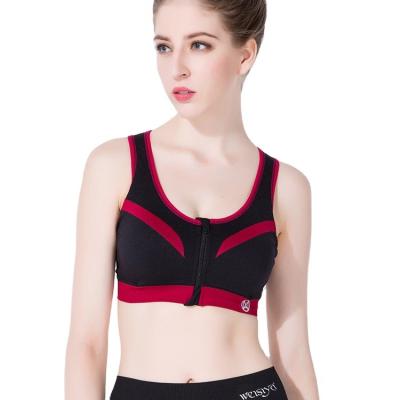 China Custom Front Zipper Fitness Women Yoga Bra Workout Gym Sports Bra Full Coverage Design Antibacterial Shockproof Running Bra Wholesale Yoga New for sale