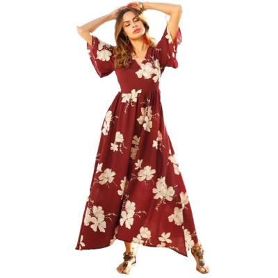 China New Design Anti-wrinkle Two Layers Sleeve Chiffon Summer Women Midi Elegant Casual Outfits For Ladies for sale