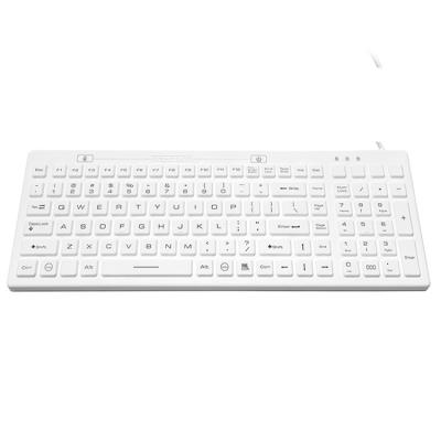 China IP68 Washable Disinfectable Waterproof Silicone Wired Industrial Medical Rubber Keyboard Waterproof for sale