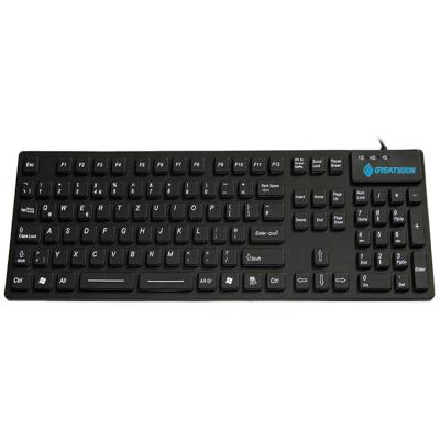 China Multimedia Keys IP68 Normal Silicone Rubber Waterproof Disinfectable Industrial Medical Keyboard for sale