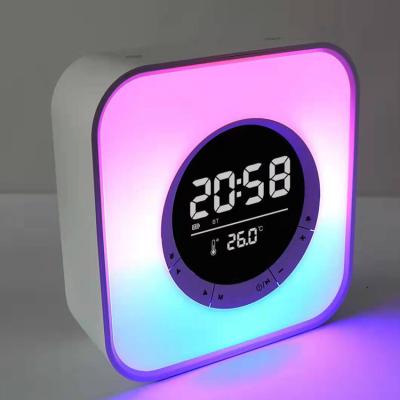 China High Quality Multifunctional Colorful AirPlay Light Alarm Clock Wireless BT LED Speaker for sale