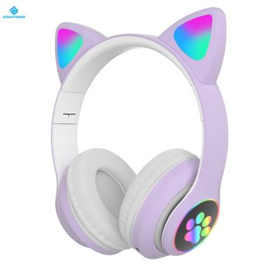 China In-Ear Cat Ear TWS Gaming Earphone High Quality Foldable Flashing Cute Glowing Cute Radio for sale