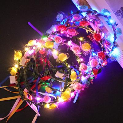 China Luxury Glow Garland Headdress with Light Colorful Night Concert Band Net Red Flash Hair Band New LED Props for sale