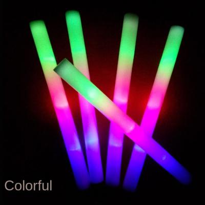 China Party Supplies Customized Fluorescent Stick Led Sponge Foam Rescue Bar Electronic Colorful Luminous Concert Props Outdoor Big Logo Flash for sale