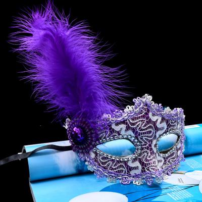 China Halloween Party Supplies Snow and Ice Princess Christmas Gift Female Half Face Adult Masquerade Party Props Halloween Children's Mask for sale