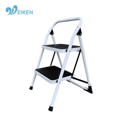 China Mini Folding Ladders Steel Ladder With TwoSteps Low Durable Folding Railing Steel Ladder Household Use Steel Ladder for sale