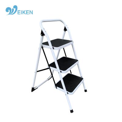 China China Factory Made Low Folding Ladders Railing Three Steps Folding Safety Steel Ladder With Hardware Ladder for sale